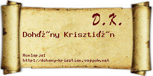 Dohány Krisztián névjegykártya